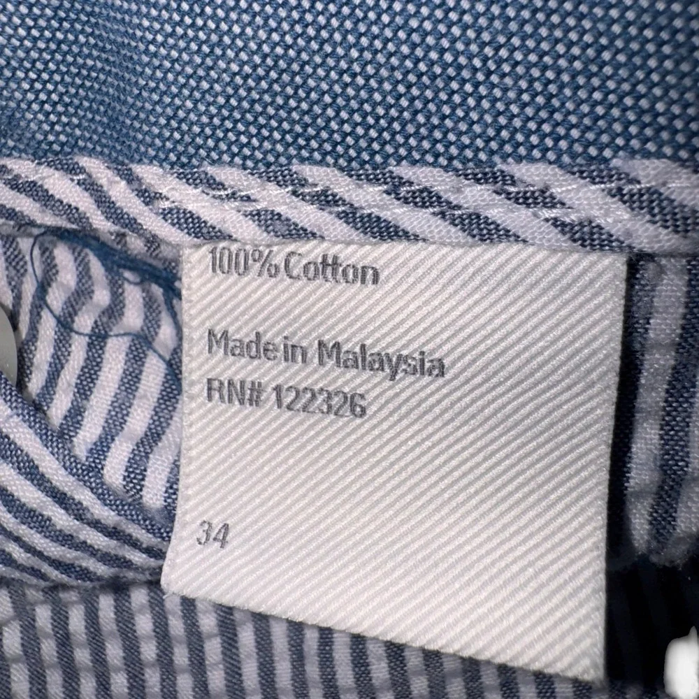 J. Hilburn Oxford Shorts Mens 34 Blue‎ Tailored Fit Cotton Casual Summer Preppy